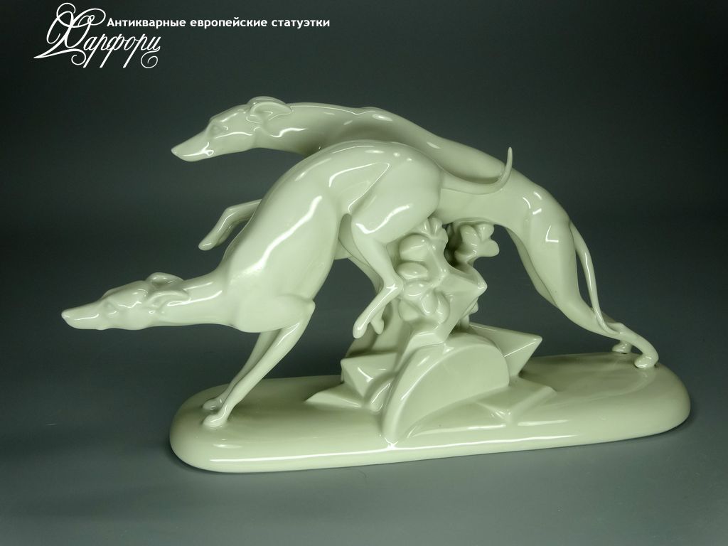 Купить фарфоровые статуэтки Rosenthal, Бегущие грейхаунды, Германия